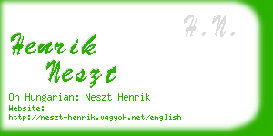 henrik neszt business card